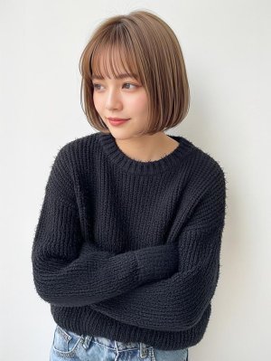 丸みショートボブで大人可愛く【亀有駅】